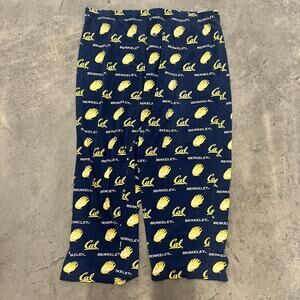 Vintage Y2k UC Berkeley Navy Bear Logo Wide Leg Flare Capri Pant XL